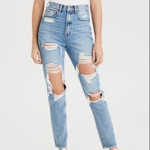 AE Highest Rise Destroyed Mom Jeans
